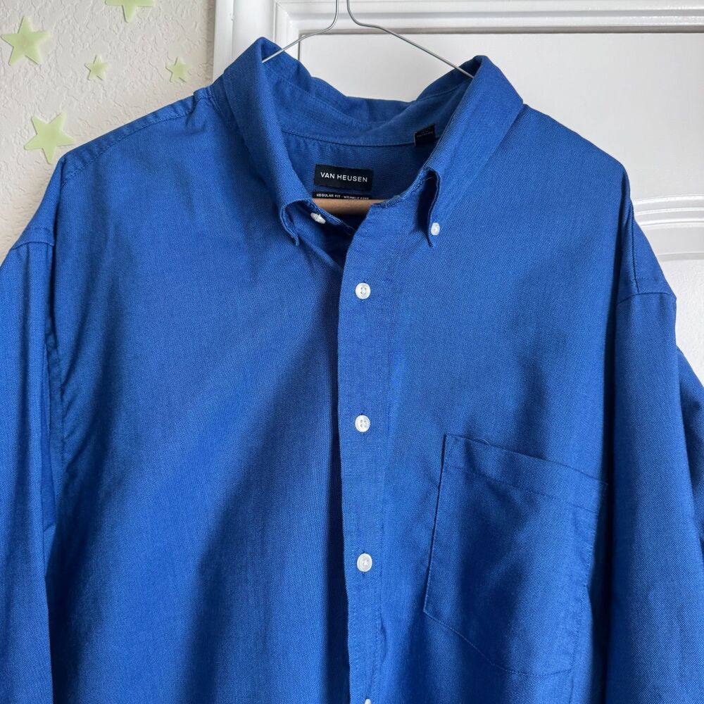 Men's Van Heusen Royal Blue Long sleeve button down- XL